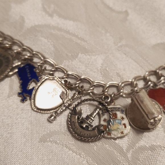 VINTAGE STERLING SILVER (LIFE) Multi-Charm Bracelet with 23 Individual Charms - Picture 6 of 13